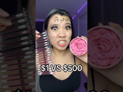 $1 vs $500 #makeup
