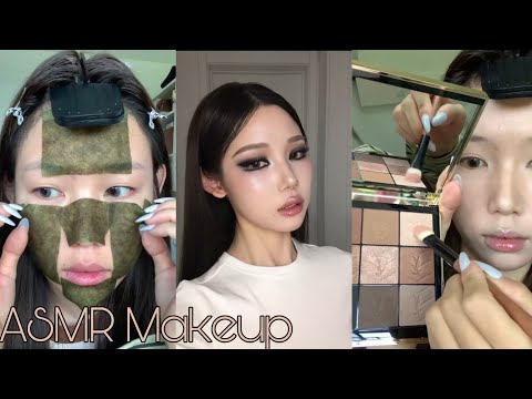 ASMR Makeup & Skincare tutorial 🎀 Satisfying Videos ♡ Aesthetic ✨️