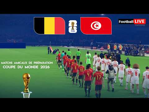 BELGIQUE vs TUNISIE – Match amicaux préparation Coupe du Monde 2026 Match complet | Simulation PES