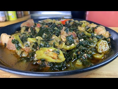 Comment cuisiner de bon epinards bio au GOMBO et VIANDE DE PORC/recette legumes vert/le goût…