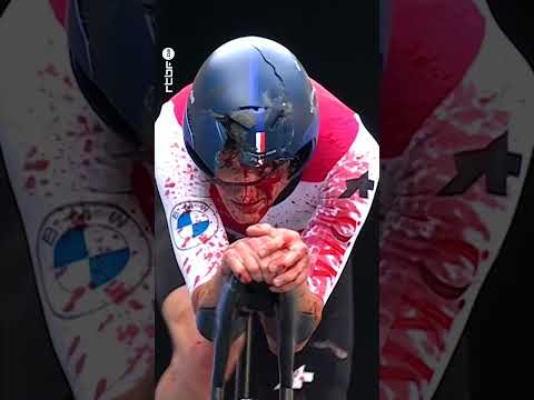 Enorme chute de Stefan Küng qui termine son contre-la-montre le visage en sang #shorts