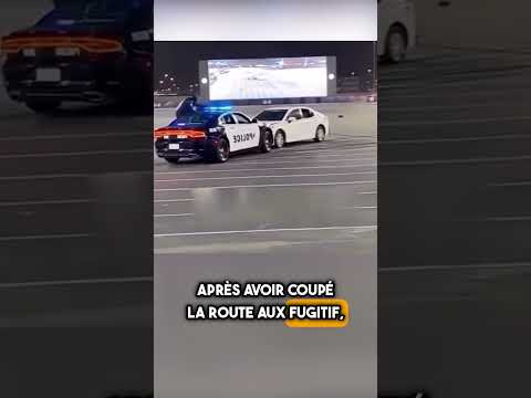 😱🚓 Incroyable ! Un policier se jette DANS la voiture d’un fugitif ! #shorts