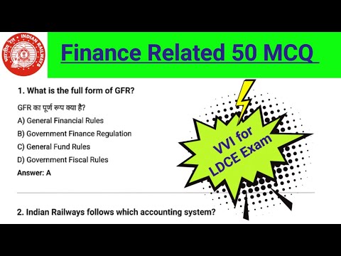 Finance Related MCQ with Answers || VVI for LDCE Exam || Raj Coaching Centre Study Material Group-B