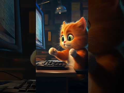 Grosse colère  #cat #cute #funny #catlover #funnycats#pourtoi #animation #chat #colère #ordinateur
