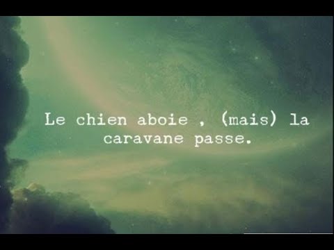 le chien aboie la caravane passe. Signification.