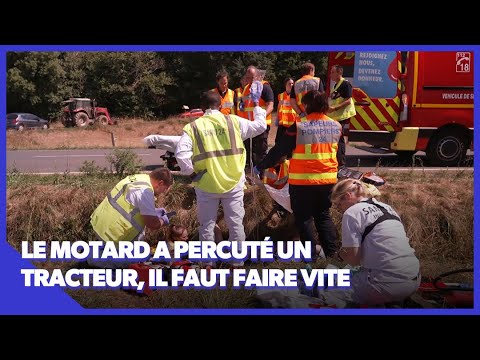 Le SAMU doit intervenir avec ce motard directement dans le fossé