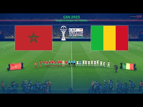 Maroc vs Mali – Coupe d'Afrique des Nations 2025 CAN | Match complet | Simulation PES