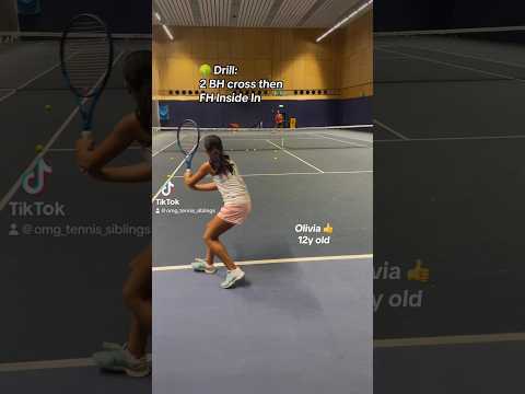 Top UK junior tennis girl – Olivia 12y old – backhand & forehand drill