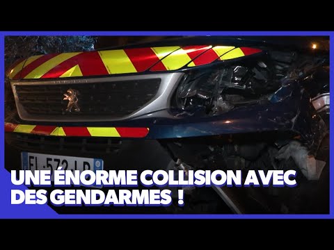 Une énorme collision avec des gendarmes !