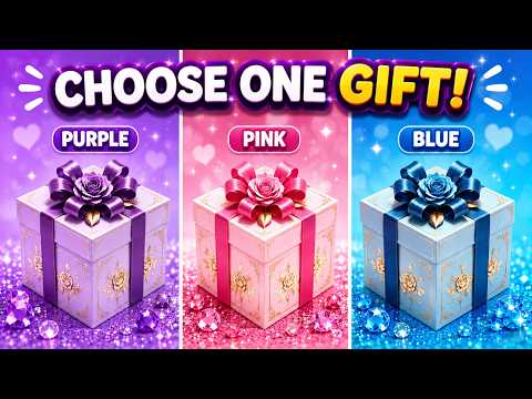 Choose one gift and test your luck 🎁 Purple, Pink, or Blue? ✨